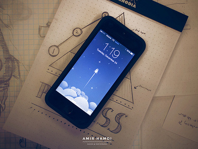 IMPACT rocket iphone wallpaper 5s apple blue illustration impact iphone photo photography sketch sketches wallpaper