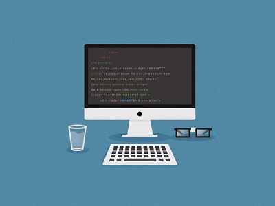 Developer Graphic code computer developer glass glasses html imac impact keyboard mac water