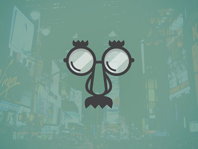Clever Disguise city disguise glasses hide hiding icon minimal mustache overlay photo simple