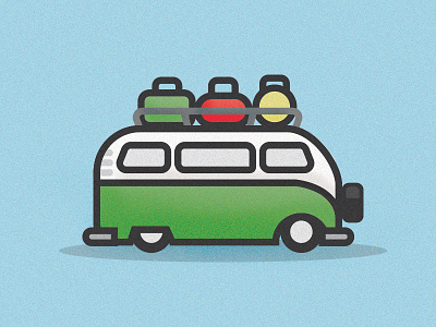 Lowered vw bus bus color illustration low luggage minimal noise vintage volkswagen