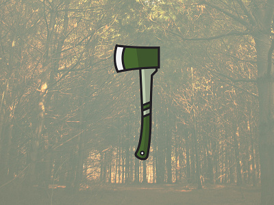 Chop em down axe forest green icon minimal outdoors woods work