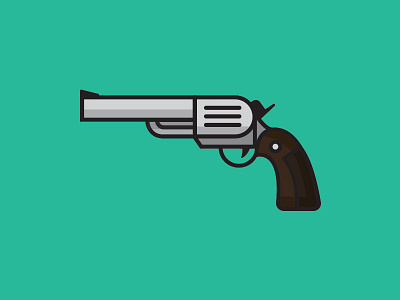 Smoke em flat gun hand icon illustration magnum minimal pistol