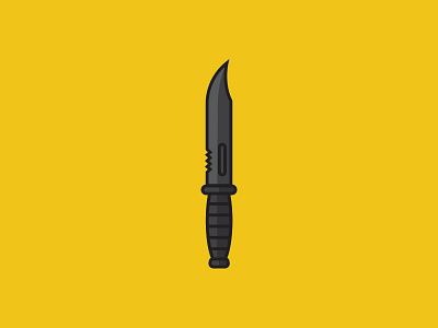 Out of bullets? No problem. black color flat icon illustration kbar knife military weapon