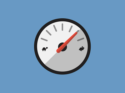 Speed test flat gauge icon needle rabbit shadow turtle