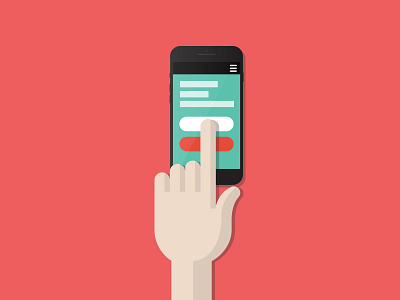 Tap* flat hand illustration iphone mobile shadow ui ux