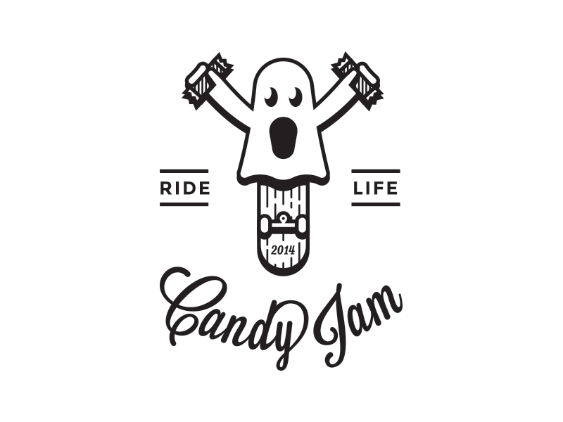 Candy Jam 2014 candy festive ghost halloween illustration skateboard wood