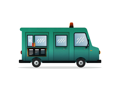 Old city food truck aged automotive food gradient green grunge illustration ketchup mustard texture truck van