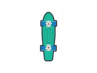 The Gnar Stick flat gnarly illustration outline penny skateboard sport stroke