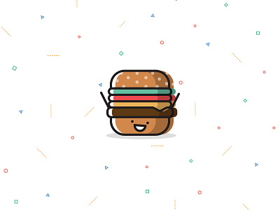 Food! background burger celebration character food fun happy illustration pattern print