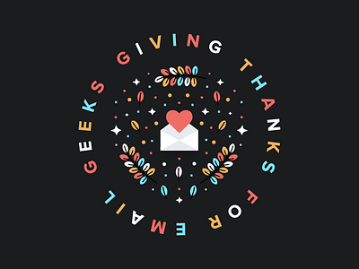 Giving thanks for email geeks 🤓 autumn email envelope heart holiday illustration leaves thanksgiving