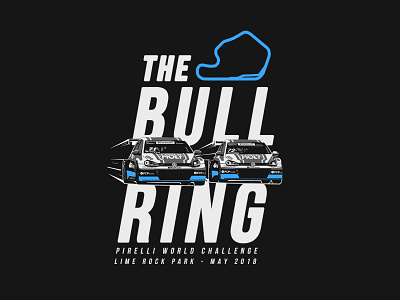 The Bull Ring apparel gti illustration limerock racecar racetrack tshirt typography volkswagen