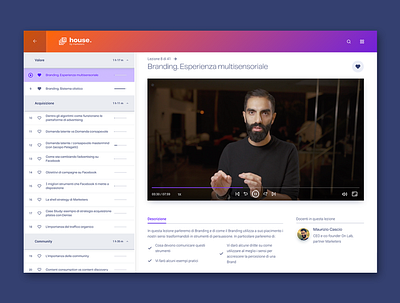 Marketers House - Lecture viewing page branding design elearning graphic graphic design marketing ui ui ux ui design ux ux design
