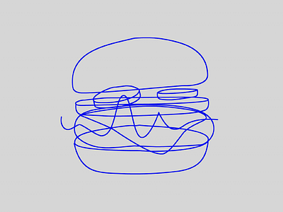 Burger cheeseburger hamburger line art wireframe