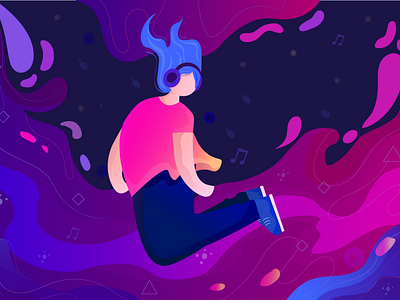 Hero image illustration for music