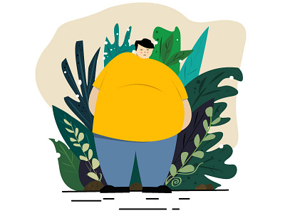 Fat man illustration design flat flat illustration illustration vector web website