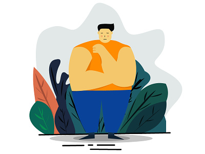 Fat man illustration design flat flat illustration illustration vector web website