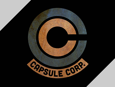 Capsule Corp. Rusty Logo art clean design dragon ball dragon ball z flat illustration illustrator logo logo design minimal texture vector