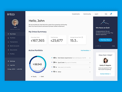 Investing Platform Dashboard