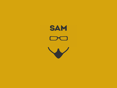 Sam I Am beard branding clean drawing glasses icon illustration logo minimal simple vector yellow