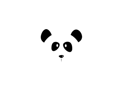 The White Panda animal bear black clean design logo minimal panda practice sketch white whitespace