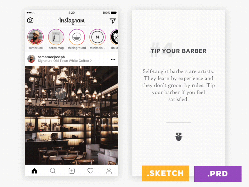 Instagram Stories animation free gif instagram principle sambruce sketch story template ui ux