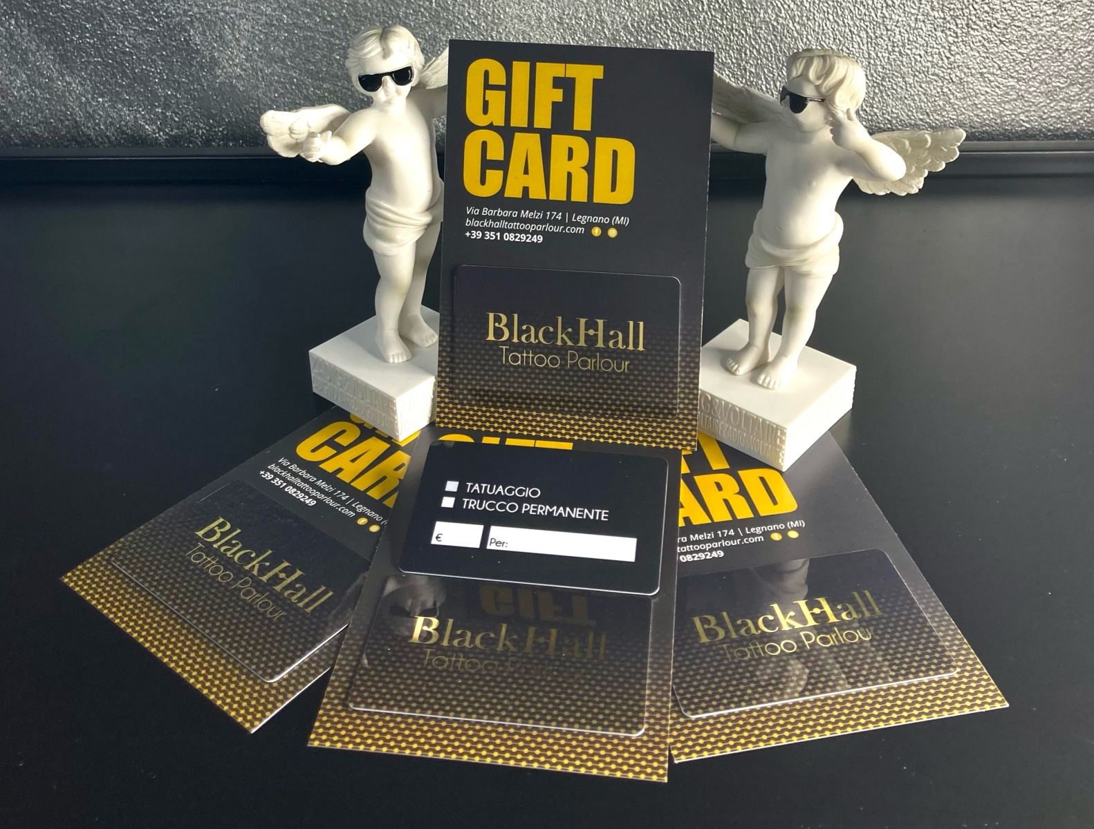 Gift Card for Black Hall Tattoo Parlour by ROSSANA ELENA DE ROSA on Dribbble