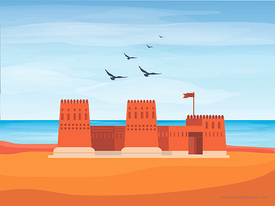 Castle of Beach animation beach beach house beauty castles creative art creative illustration design digital art illustration sea vector drawing