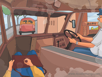 Creative bus illustration