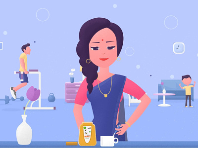 Mother - Vikky's Honey animation beauty creative art diet girl gym healthy illustration