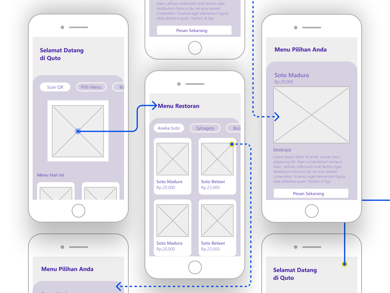 Low Fidelity Quto App by Gus Jul on Dribbble