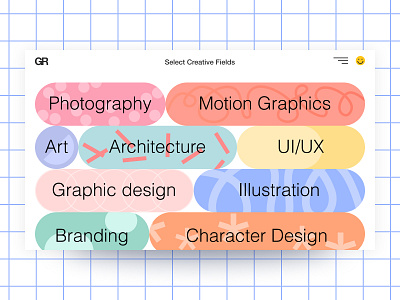 GR design flat illustration typography ui ux website
