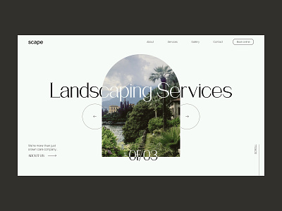 Scape | Main Page design green landscaping lawn care main page minimal ui website