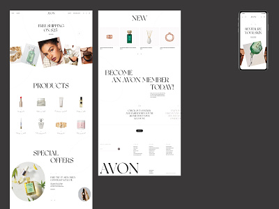 AVON REDESIGN CONCEPT avon beauty cosmetics e commerce main page make up redesign shop slider ui ux web design