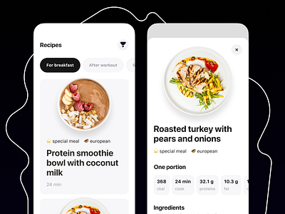 Recipes concept concept design recipe ui