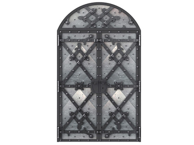 Castle Door design door metal rendered