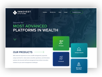 Innovest Systems Homepage Design brand identity branding ui design uidesign uidesigner uiux wealth wealth management web web design webdesign website website design