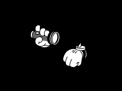 the time blackandwhite bw flashlight gif hand icon illustration