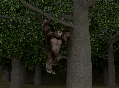 Gorilla 3d art 3d artist 3d modeling animals art design maya natural nature photoshop realistic render
