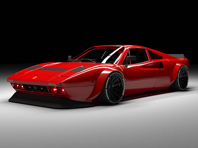 Ferrari GTO 1984 3d art 3d artist 3d modeling art automobile car car design design maya photoshop render retro