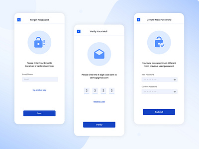 Forgot Password & Reset App UI by Md. Al Amin on Dribbble