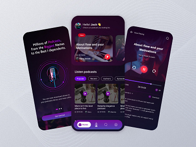 Podcast App Redesign app audio player clean ui media mobile app ui music app music player player podcast redesign uiux