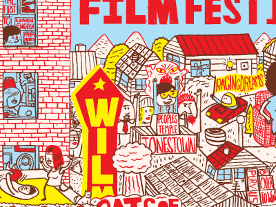 Film Festival Poster by Josh Quick building cartoon chaos documentary
