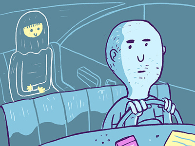 Editorial Illustration by Josh Quick cab joshquick moods night quickjosh taxi