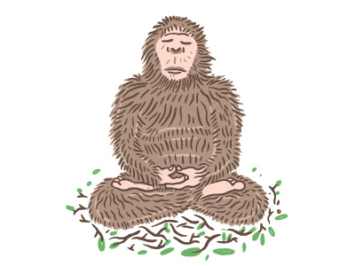 Bigfoot Meditate bigfoot buddha crypto illustration quickjosh