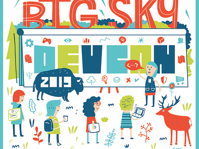 Big Sky Dev Con 2019 bigfoot dev illustration josh quick joshquick logo montana