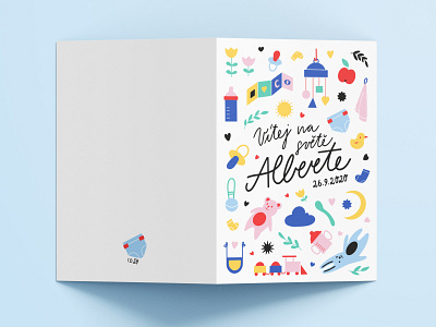 Welcome to the world baby baby boy boy card design digitalart flatdesign illustration print vector