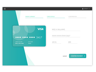 Credit card check out page