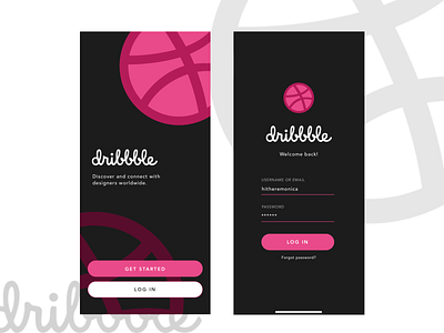 Dribbble Log In design log in ui