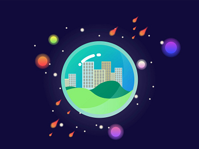 Planets Galaxy Y Fun Art 01 animation behance project design flat icon illustration logo ui ux vector