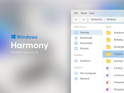Windows harmony — Windows OS Redesign desktop desktop app gui os ui windows app
